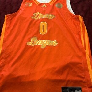 Authentic  Adidas Orange Drew League Basketball Jersey